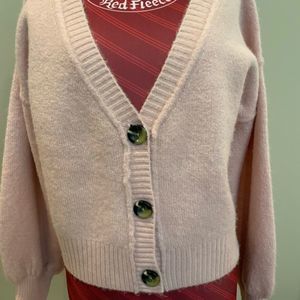 Top shop pink cardigan sweater with buttons size 6